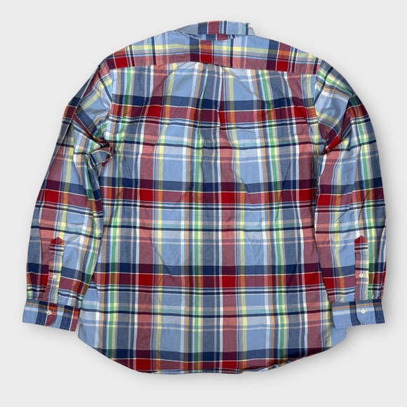 Polo Ralph Lauren Men's XXL Plaid Oxford Button Down Slim Fit Shirt Flesh Pony - Picture 2 of 9